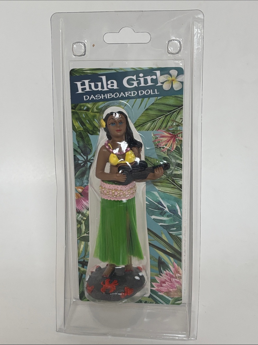 Open Road Brands Hula Girl Dashboard Doll - Green Skirt, Yellow Top